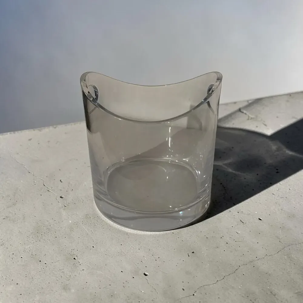 Tiffany & Co. Crystal Ice Bucket Champagne Cooler Modernist Integrated Handles